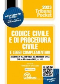 FRANCESCO BARTOLINI A CURA DI - CODICE CIVILE E DI PROCEDURA CIVILE 2023 Pocket 9788829112579