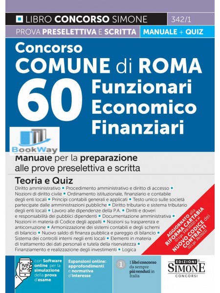 concorso comune di roma 60 funzionari economico finanziari - teoria e quiz