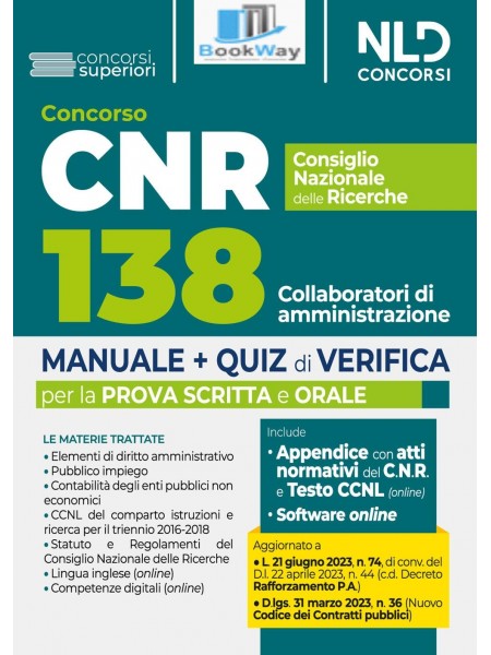 concorso cnr. 138 collaboratori amministrativi. manuale